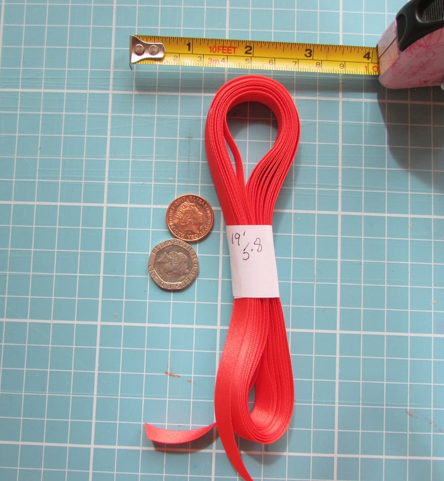 Red Satin Ribbon 5.8meters