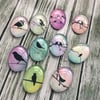 Oval Glass Cabochons Bird Silhoette images for jewellery,charms, pendant x 10