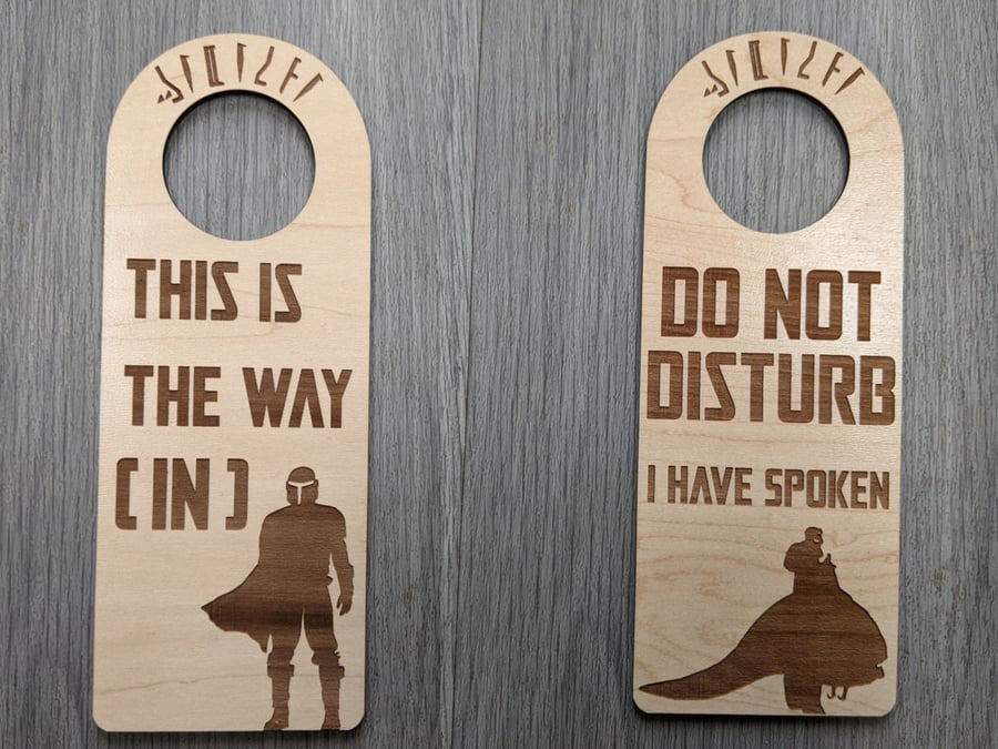 The Mandalorian Inspired Do Not Disturb Sign Wooden Door Hanger, zoom meeting, m