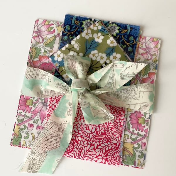 70 Liberty Fabric Scraps - Mix Size Squares and Tiny Piece Assort FREE UK POST