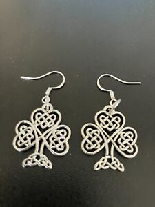 celtic knot tree of life charm hook earrings