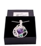 Multi stoned pendant, amethyst and malachite - Image 2