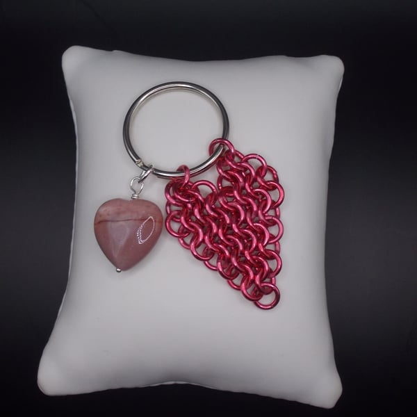Two hearts bag charm