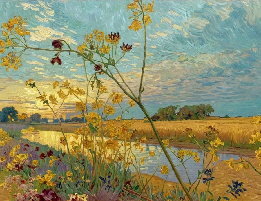 A4 Print Of View Of Fens Norfolk 