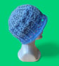 Crocheted Ocean Ripple Beanie Hat - Image 1
