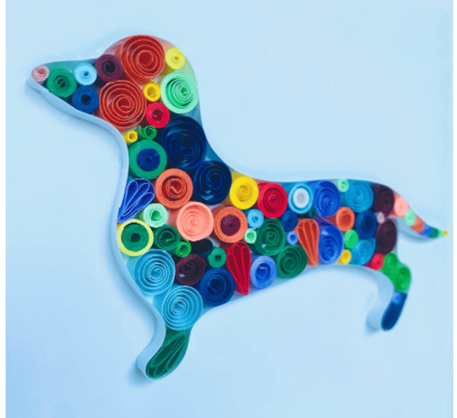 Paper Quilling Framed Dachshund Dog