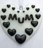 Handmade Fused Glass 3D Mum Hanging Heart Picture Decoration - Suncatcher - Image 3