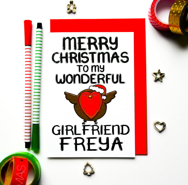 Christmas Card  Merry Christmas To My Wonderful Girlfriend Personalised