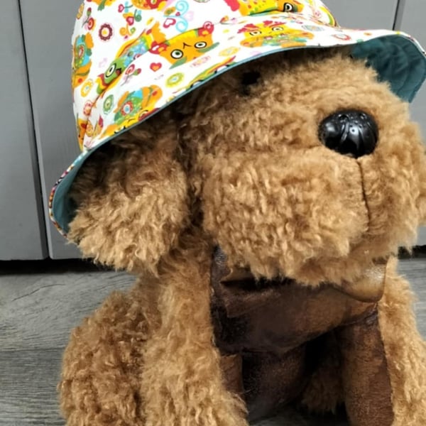 Colourful owl bucket hat , 12- 24 months