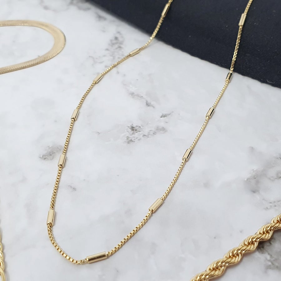 Gold Choker Necklace Chain Choker Gold Plated Choker Necklace Delicate Choker Go