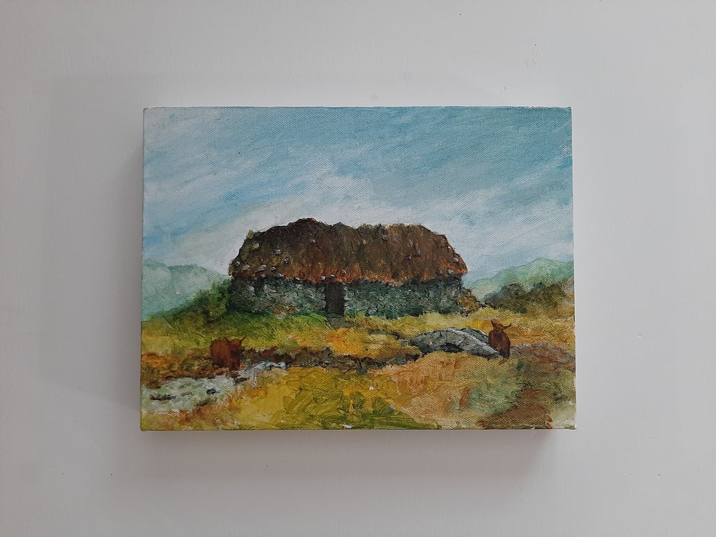 Highland Croft Original Acrylic landscape Painting