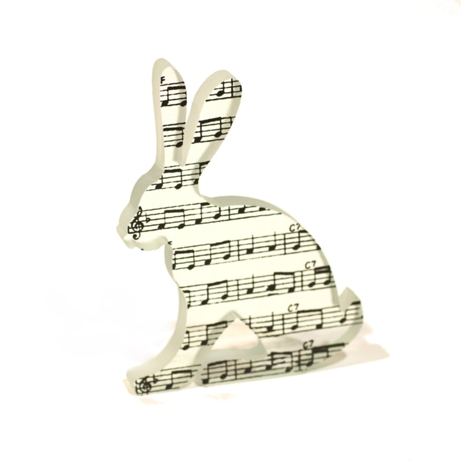 Musical Glass Hare Sculpture