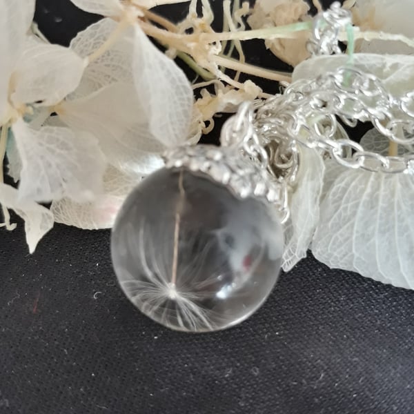 R17. resin globe with dandelion seed