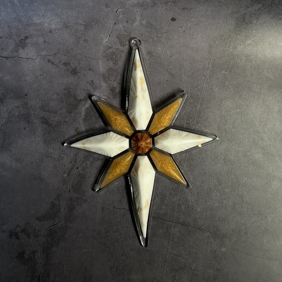 Perfectly Imperfect Large Resin Star Gold, Copper and White - Catmas Magic