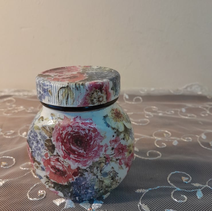 upcycled, decoupaged, marmite jar, great for dr... Folksy