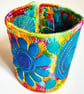 Cuff - Fabric Bracelet with Free Machine Embroidery  - Image 1