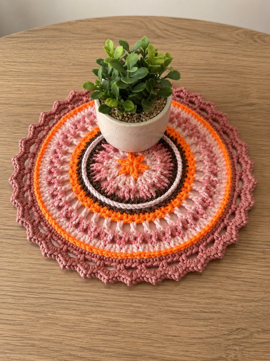 Handmade Crochet Doily Table Mat  Mandala