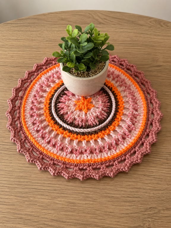 Handmade Crochet Doily Table Mat  Mandala