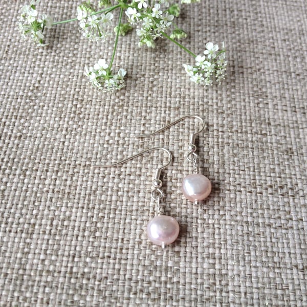 Pale Pinky Freshwater Pearl Earrings