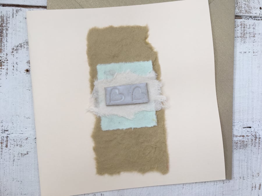 Handmade bespoke Gift card, one off design, blank greetings card