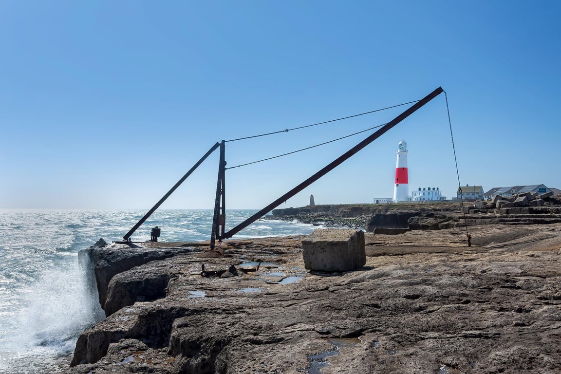 Portland Bill and the crane print