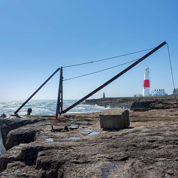 Portland Bill and the crane print