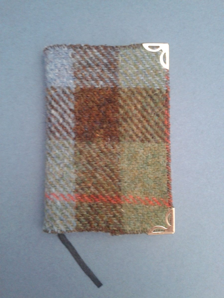 Harris tweed covered 2015 Diary - blue-green check