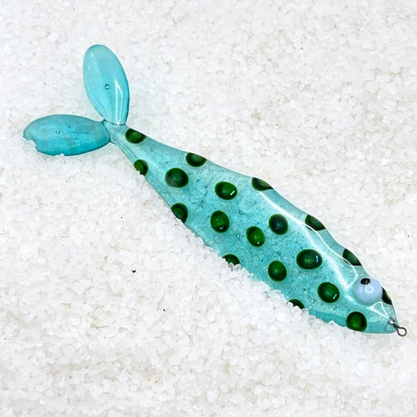 Spotty Fused Glass Fish Decoration
