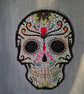Hand-Embellished Skull Denim Jacket - Rhinestone & Beaded Statement Jacket 