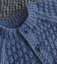16" Patterned Round Neck Baby Cardigan (Light Denim Blue) - Image 2