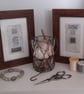 Patterned Grey Silver White Paper Handstitched Geometric Small Art Pictures - Image 7