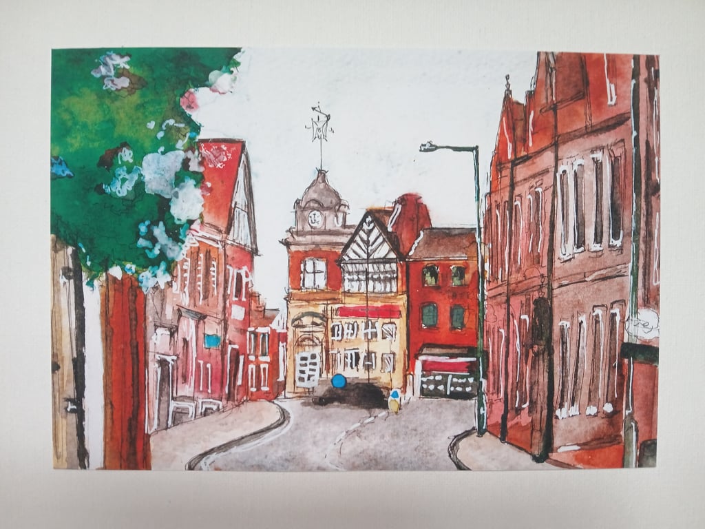 Sutton Coldfield watercolour A5 print
