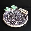 little purple ceramic bird dish chirp