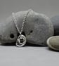 Silver hagstone pendant - molten silver - nugget 