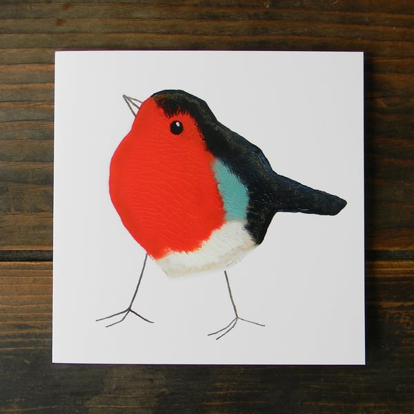 Robin card, printmaking