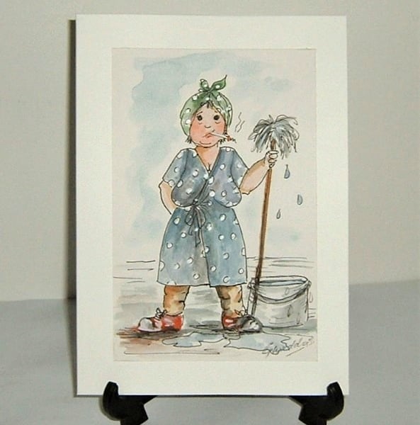 original art hand painted greetings card ( ref F908)