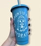 Haunted Ghost Reusable Cup with Straw, Spooky Cold Cup, Gothic Ghost Tumbler - Image 3