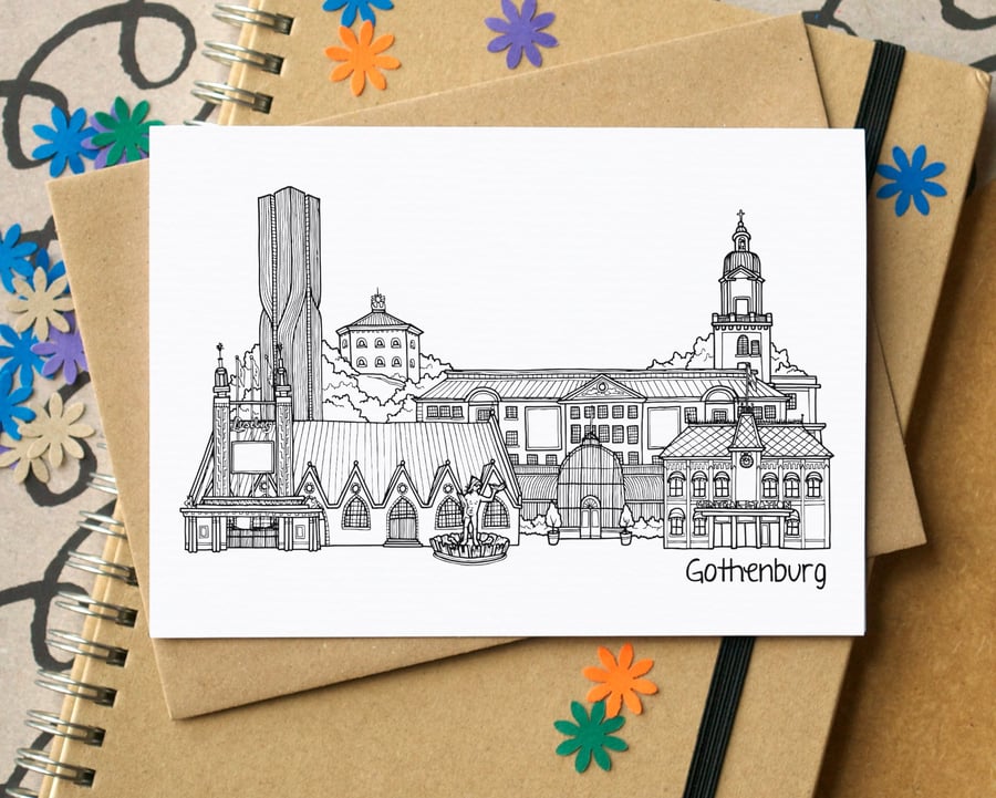 Gothenburg Skyline Greetings Card