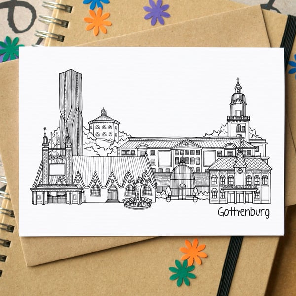 Gothenburg Skyline Greetings Card