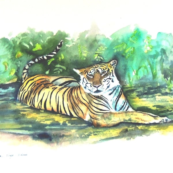  Tiger Watercolour Original Painting 