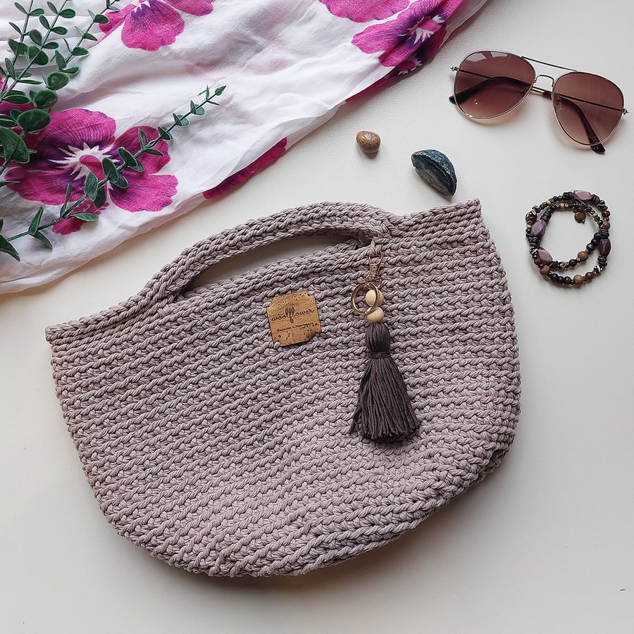 Small Crochet Cotton Handbag