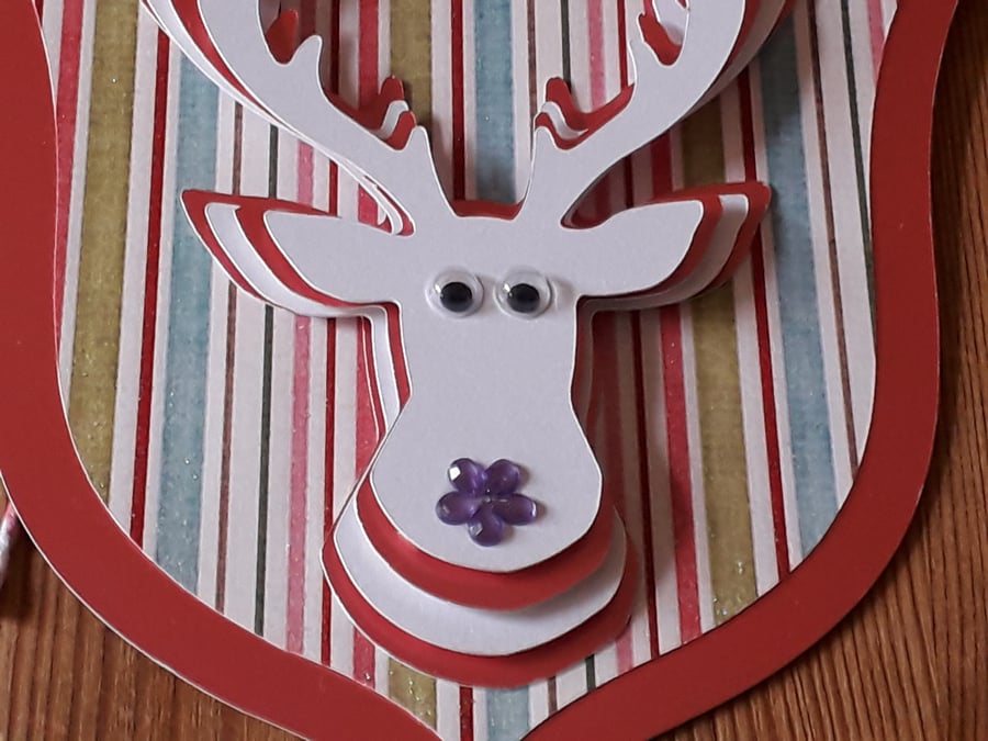 Stag Head Wall Decoration - lilac nose