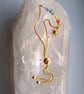 Rainbow Crystal & Sun Charm Adjustable Gold Chain Slider Bracelet - Image 1