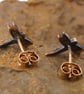 Recycled Copper Dragonfly Stud Earrings. 7th Anniversary Gift, Insect Lover Gift - Image 5