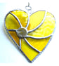 Yellow Swirl Heart Stained Glass Suncatcher 137 - Image 2