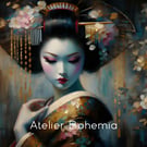 PRINTABLE Art, The Geishas series, Original Printable Art,