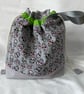 Large cotton canvas drawstring project bag