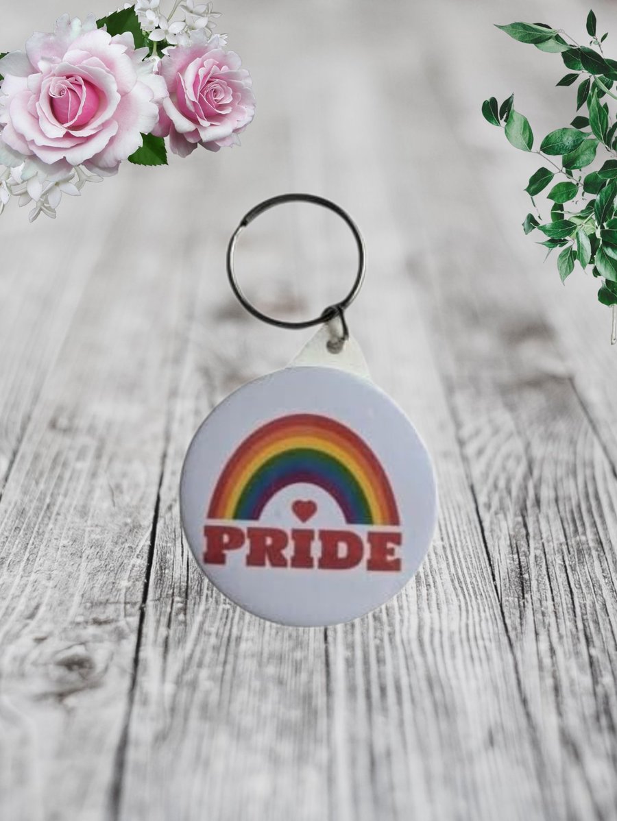 Pride Keyring with a Rainbow Design