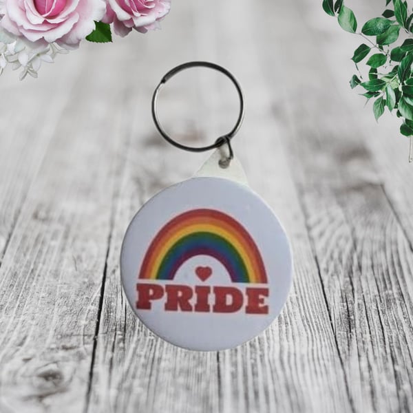 Pride Keyring with a Rainbow Design