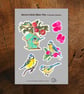 Sweet Little Blue Tits Printable Sticker Sheet PDF Digital Product - Image 3